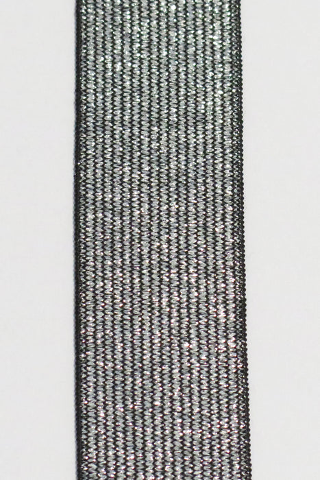 Teygja, 30 mm, svört/silfur Lurex