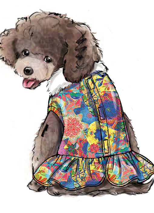 S9663 Pet Coats with Optional Hoods and Cowls in Sizes S-M-L and Adult Cowl