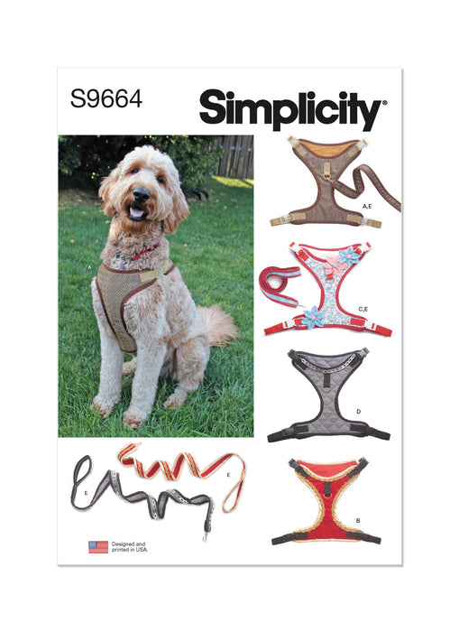 S9664 Dog Harness and Leash with Trim Options