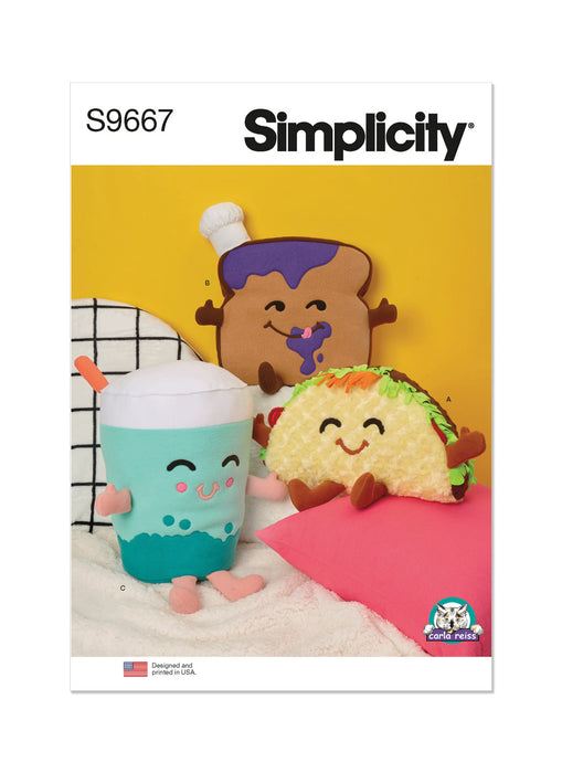 S9667 Plush Taco, Toast and Bubble Tea by Carla Reiss