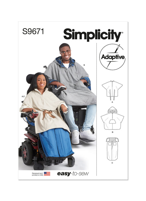 S9671 Poncho with Detachable Hood and Wheelchair Blanket