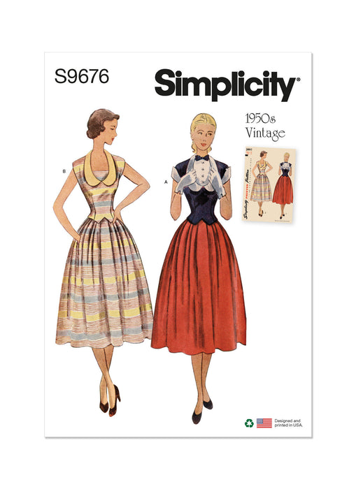 S9676 Misses' Vintage Two-Piece Dresses
