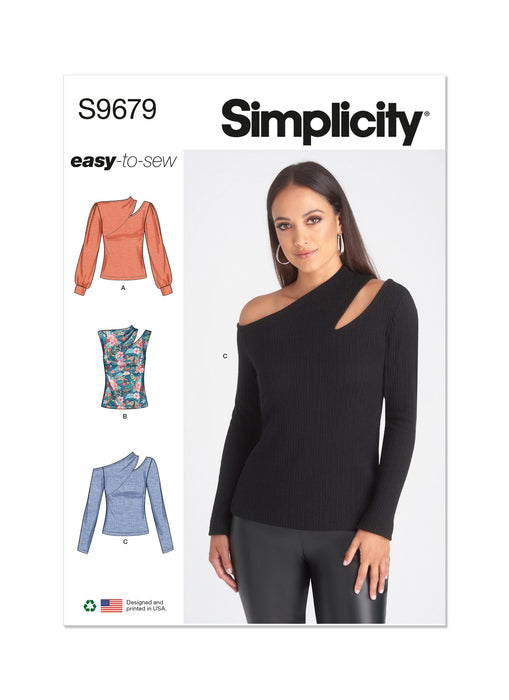 S9679 Misses' Knit Top with Sleeve Variations