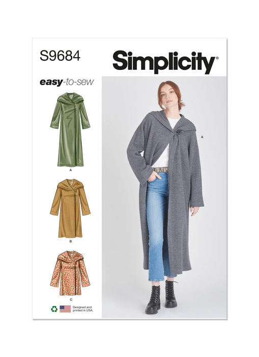 S9684 Misses' Hooded Coats and Jacket with Length Variations