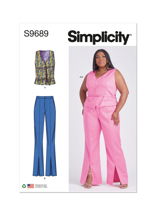 S9689 Misses' and Women's Vest and Pants
