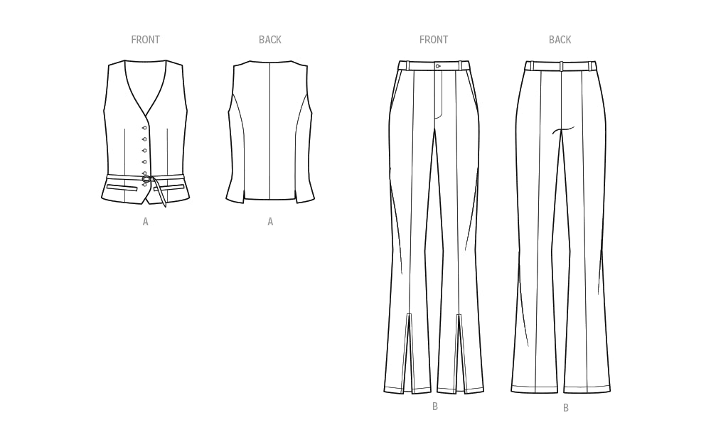 S9689 Misses' and Women's Vest and Pants