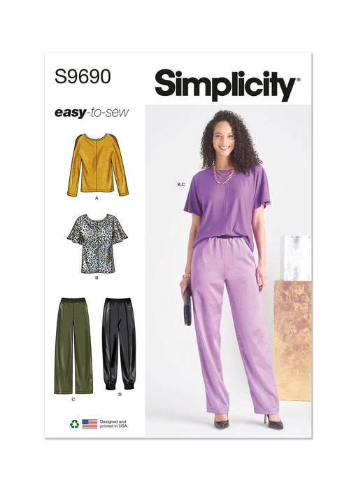 S9690 Misses' Tops and Pull-On Pants