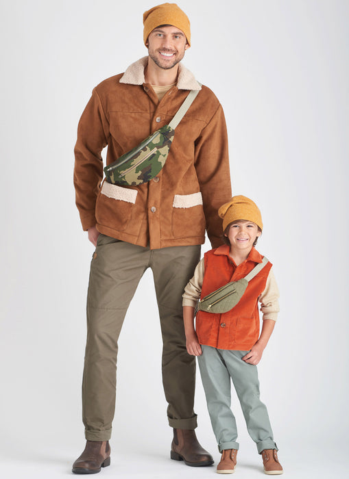 S9694 Boys' and Men's Jacket, Vest, Hat and Crossbody Bag