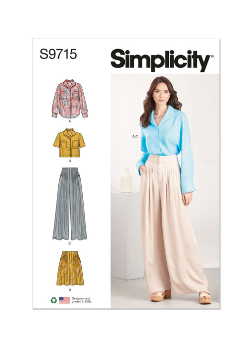 S9715 Misses' Shirt, Pants and Shorts