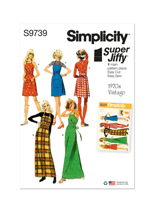 S9739 Misses' Back-Wrap Dress and Jumper in Two Lengths