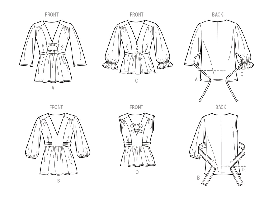 S9748 Misses' Top with Sleeve Variations