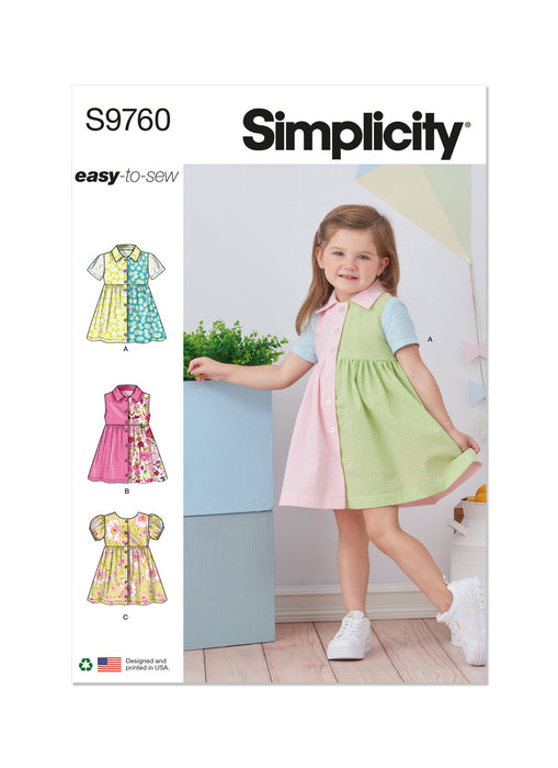 S9760 Toddlers' Dress with Sleeve Variations