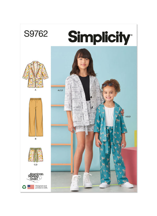 S9762 Children's and Girls' Jacket, Pants and Shorts