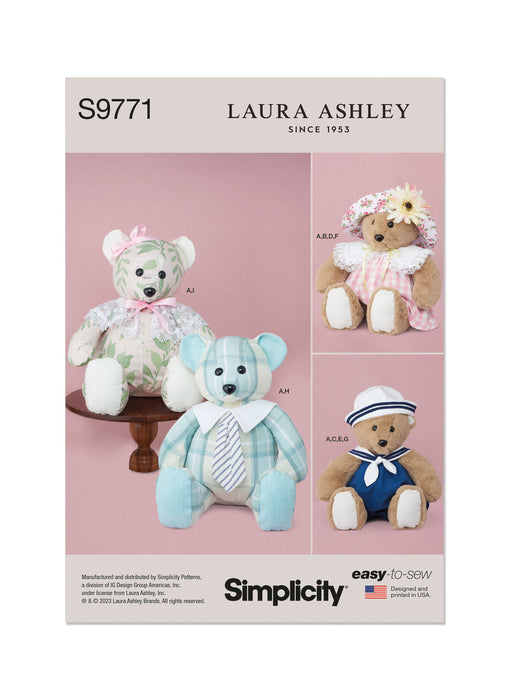 S9771 Plush Bear with Clothes and Hats by Laura Ashley