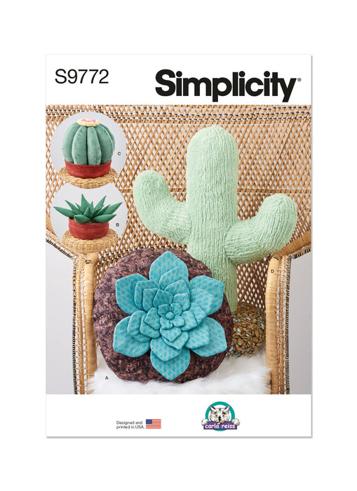 S9772 Decorative Succulent and Cactus Plush Pillows by Carla Reiss Design