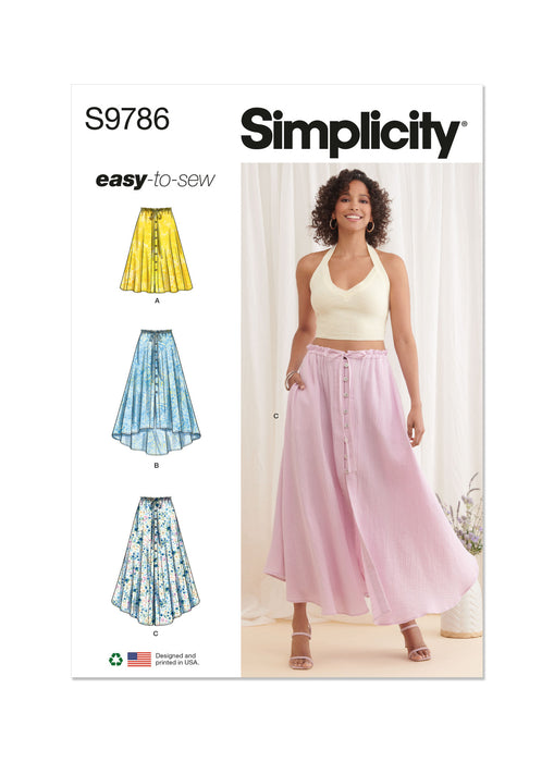 S9786 Misses' Skirt With Hemline Variations