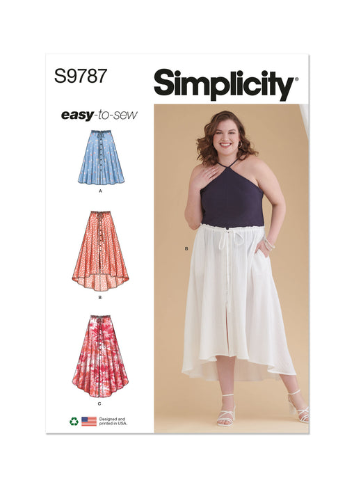 S9787 Women's Skirt With Hemline Variations