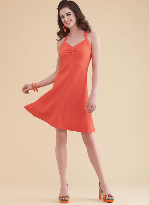 S9794 Simplicity Sewing Pattern 1970s Misses' Knit Short Halter Dress and Halter Top