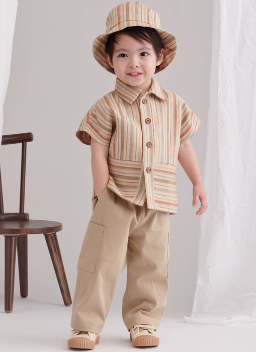 S9798 Toddlers' Top, Pants, Shorts and Hat in Three Sizes