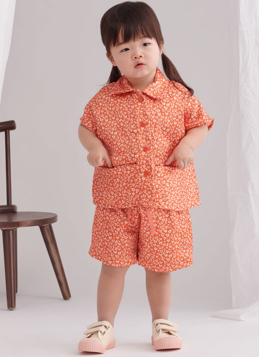 S9798 Toddlers' Top, Pants, Shorts and Hat in Three Sizes