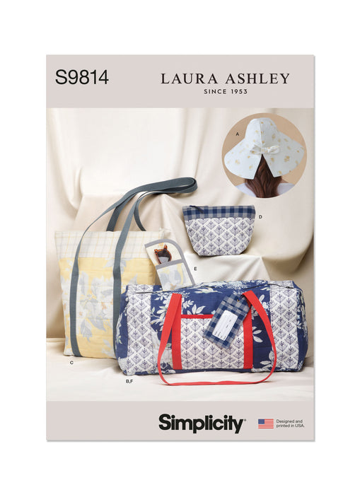 S9814 Hat in Three Sizes, Duffel, Tote, Cosmetic Case, Eyeglass Case and Luggage Tag by Laura Ashley
