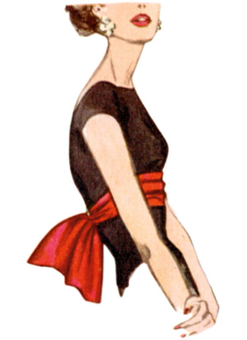 S9817 Vintage 1950s Misses' Neckwear, Headband, Dickey and Sash-Belt