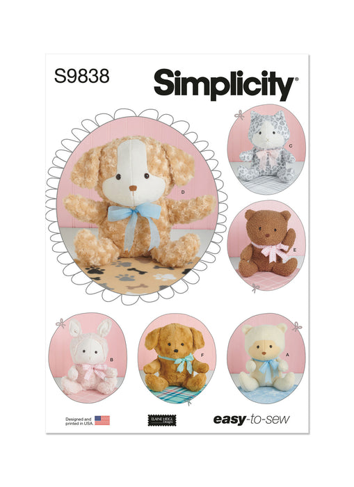 S9838 Plush Animals and Blanket by Elaine Heigl Designs