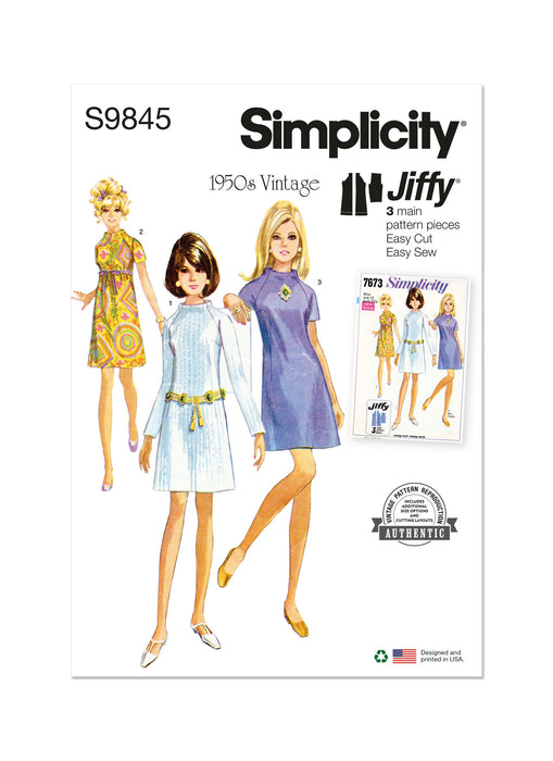 S9845 Vintage 1960s Misses' Dress in Two Lengths