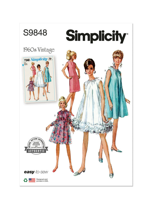 S9848 Vintage 1960s Misses' Dresses