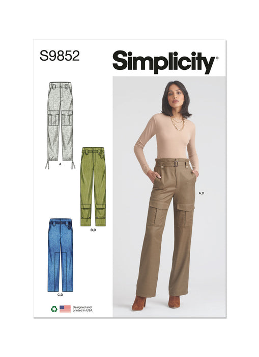 S9852 Misses' Pants and Belt