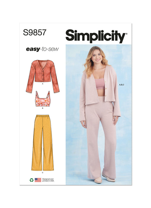 S9857 Misses' Knit Loungewear