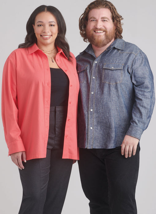 S9859 Plus Size Unisex Shirts