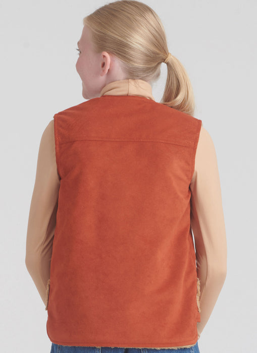 S9860 Children's, Teens' and Adults' Lined Vests for American Sewing Guild
