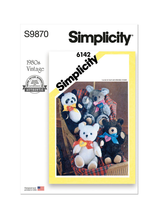 S9870 Vintage 1980s Plush Bears