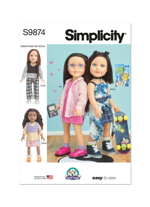 S9874 18" Doll Clothes by Carla Reiss Design