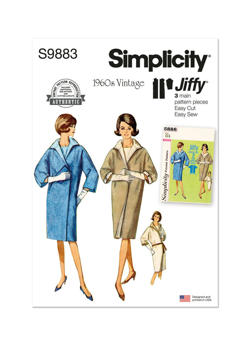 S9883 Vintage 1960s Misses' Reversible Coat