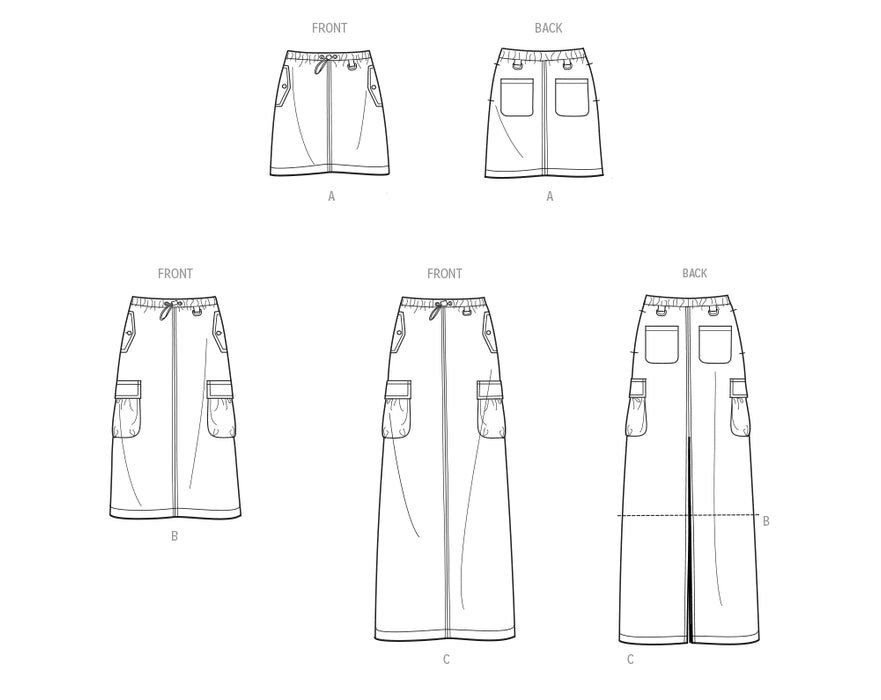S9891 Misses' Skirt In Three Lengths