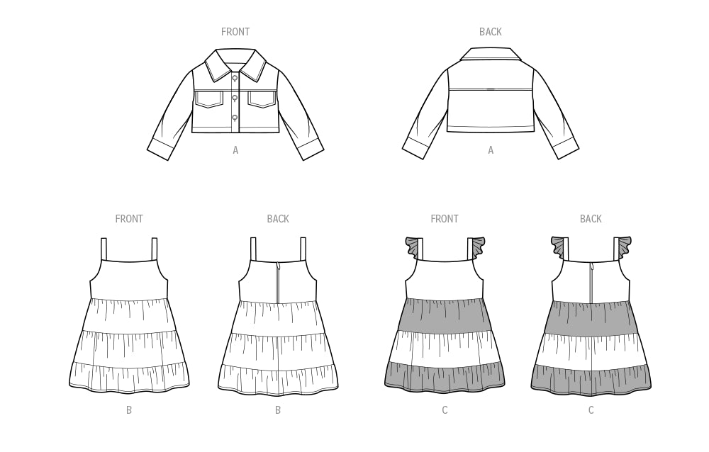 S9899 Toddlers' Jacket and Dresses