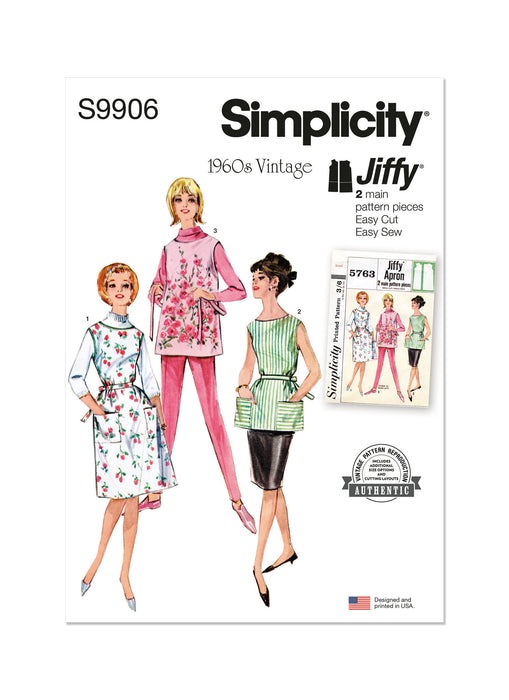 S9906 Vintage 1960s Misses' Apron in Two Lengths