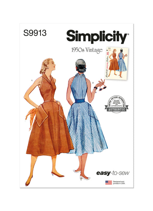 S9913 Vintage 1950s Misses' Dress