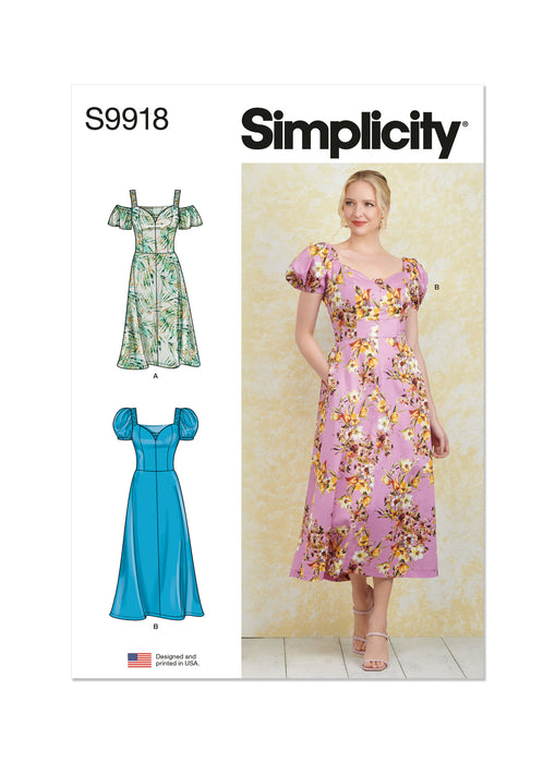 S9918 Misses' Dress with Sleeve and Length Variations