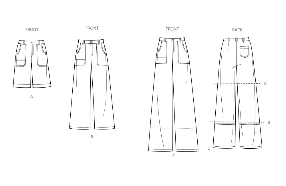 S9923 Misses' Pants in Two Lengths and Shorts