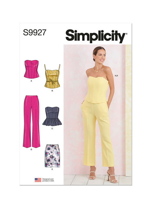 S9927 Misses' Corsets, Pants and Skirt