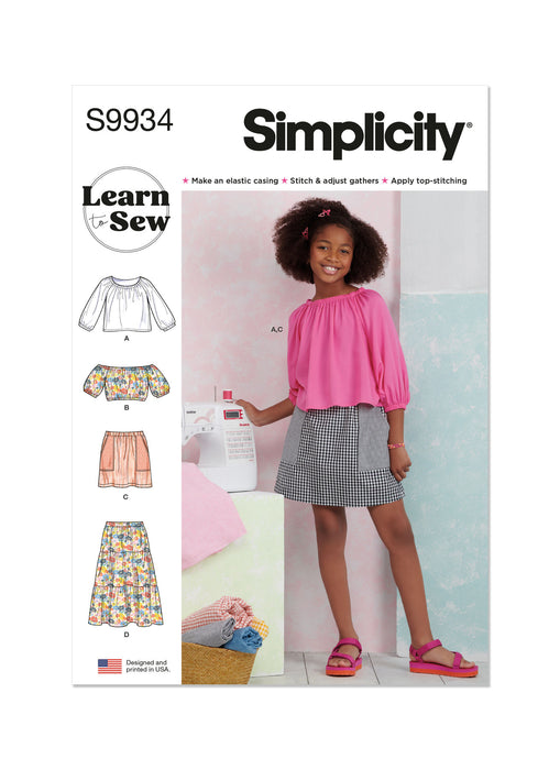S9934 Girls' Tops and Skirts