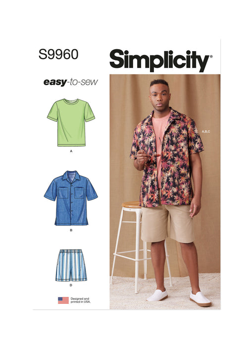 S9960 Men's Knit T-Shirt, Shirt and Shorts