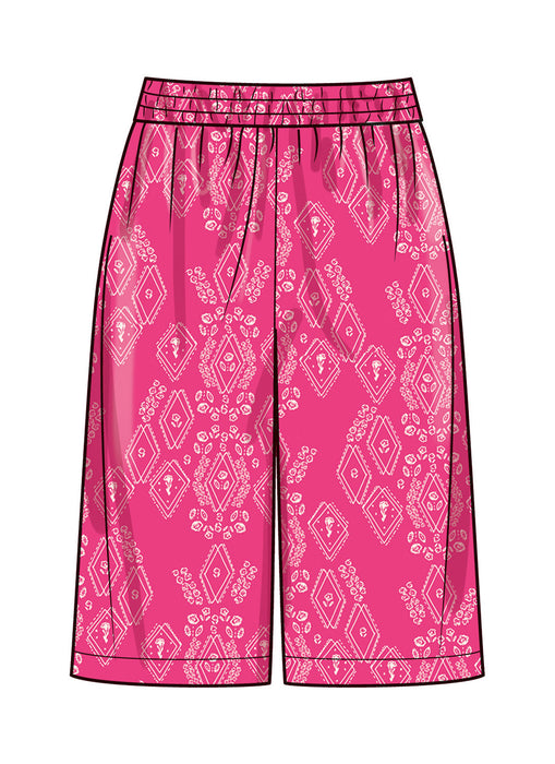 S9961 Toddlers' Shorts, Pants, Hat and Knit Top Worn Front or Back