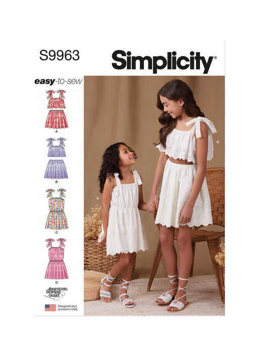 S9963 Children's and Girls Tops, Skirts, and Dresses