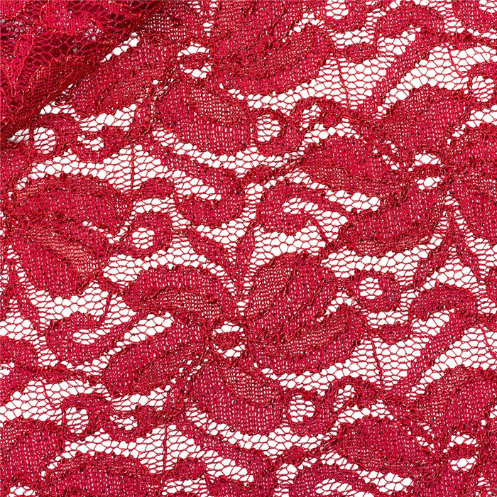 Glitter stretch lace - BORDEAUX