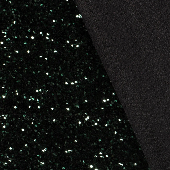 Sequins on Velour - DARK GREEN