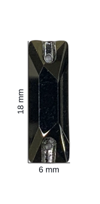 JET HEMATITE - BAGUETTE